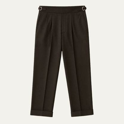 Classic Fit High Waisted Wool Trousers for Men - Nocini