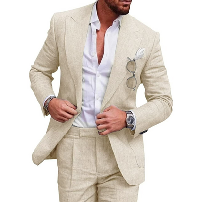 Slim Fit Men's Two Button Summer Suit