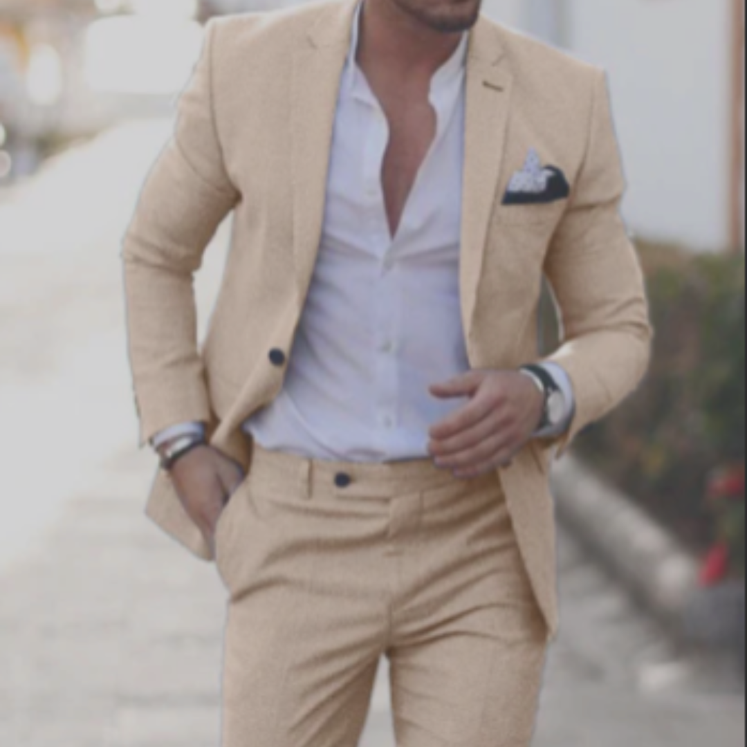 Men's Classic Lightweight Slim Fit 2 Piece Suit