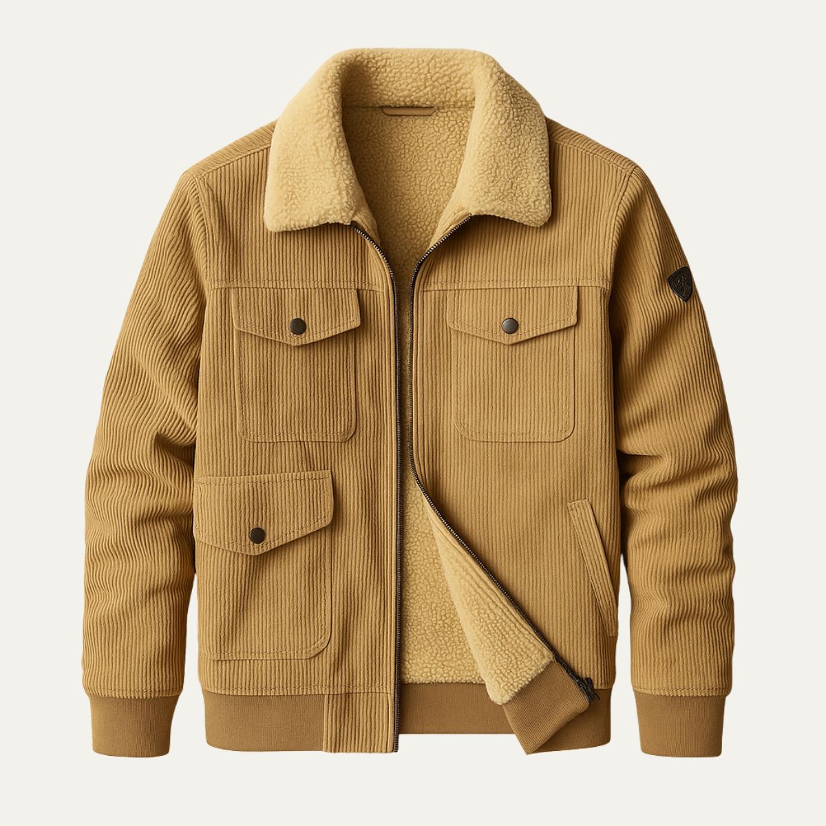 Warm Fleece Lined Classic Corduroy Mens Jacket - Nocini