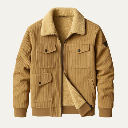 Warm Fleece Lined Classic Corduroy Mens Jacket - Nocini
