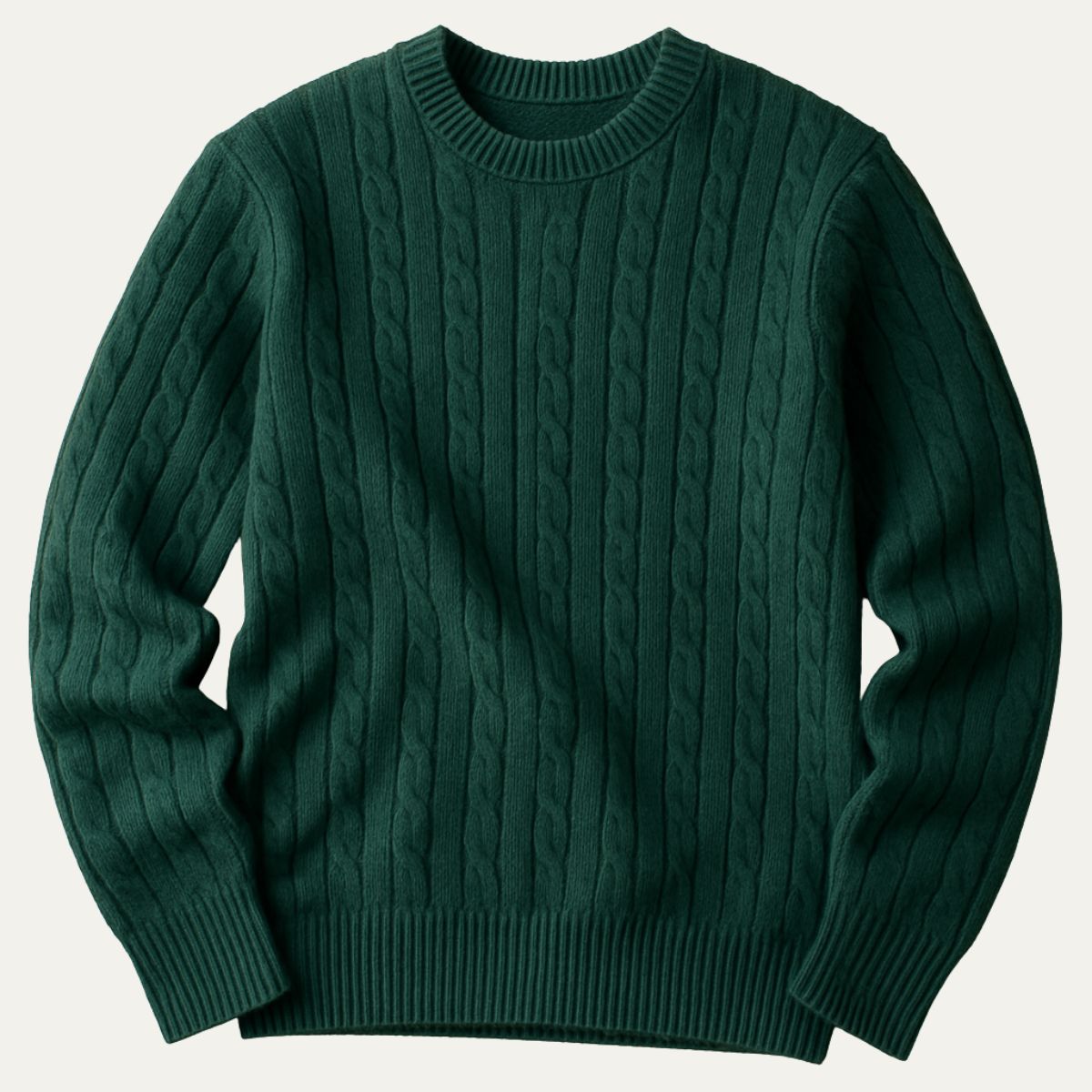 Luxury Green Mens Cashmere Crew Neck Sweater - Nocini