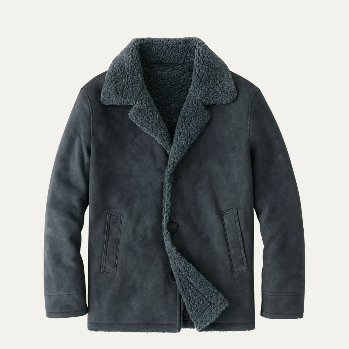 Warm Sheepskin Mens Classic Parka Coat