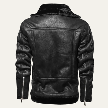 Warm Mens Leather Flight Jacket