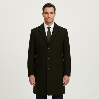 Stylish Men's Wool Blend Single Button Coat