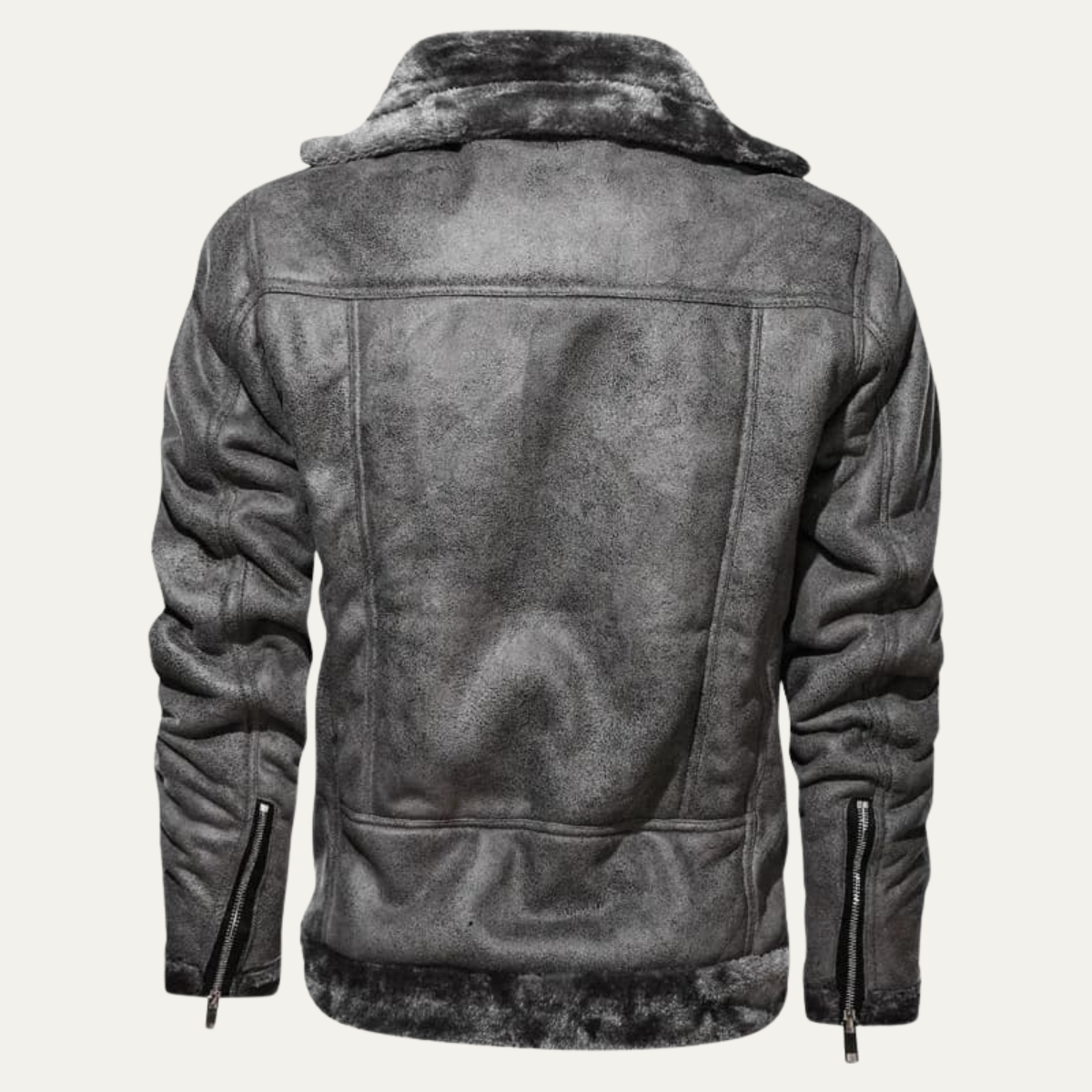 Warm Mens Leather Flight Jacket