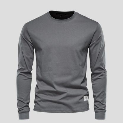 Casual Crew Neck Men's Long Sleeve Tee