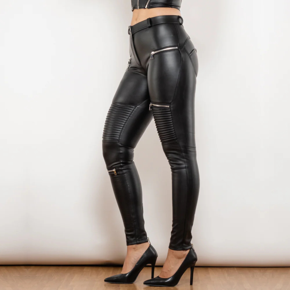 Ladies Synthetic Skinny Trousers