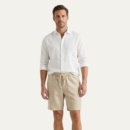 Casual Linen Drawstring Shorts for Men