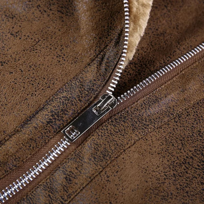 Warm Mens Leather Flight Jacket
