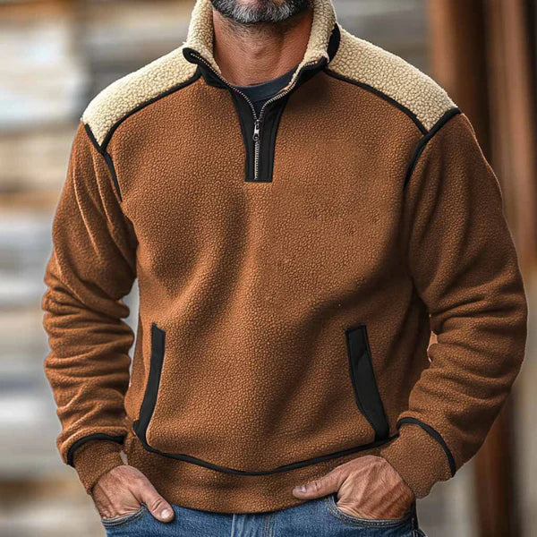 Soft Quarter Zip Fleece Pullover Jacket - Nocini