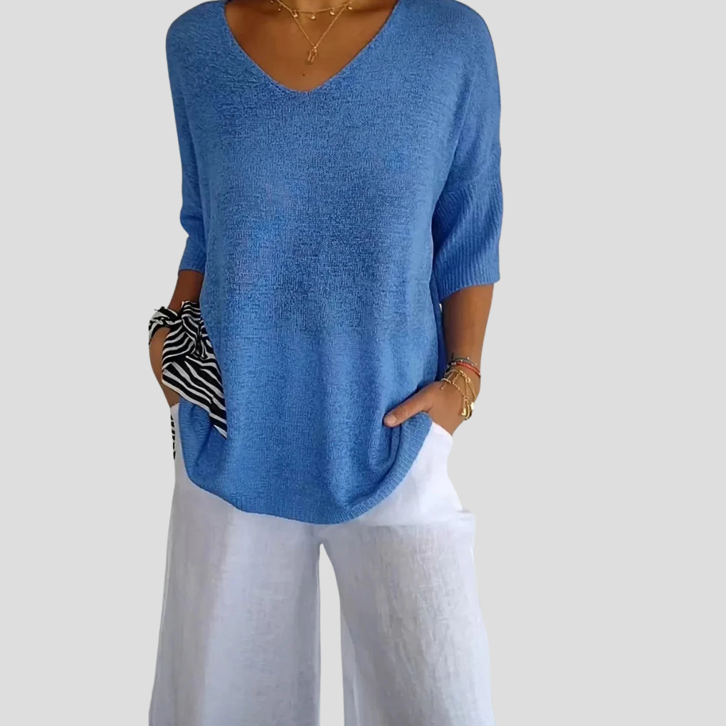 Comfortable Women's V-Neck Sweater Top