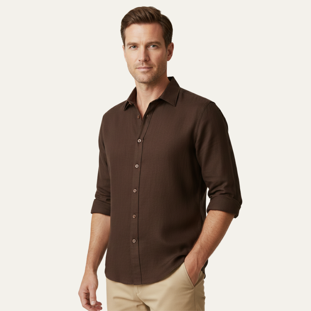 Classic Men's Relaxed Fit Linen Shirt