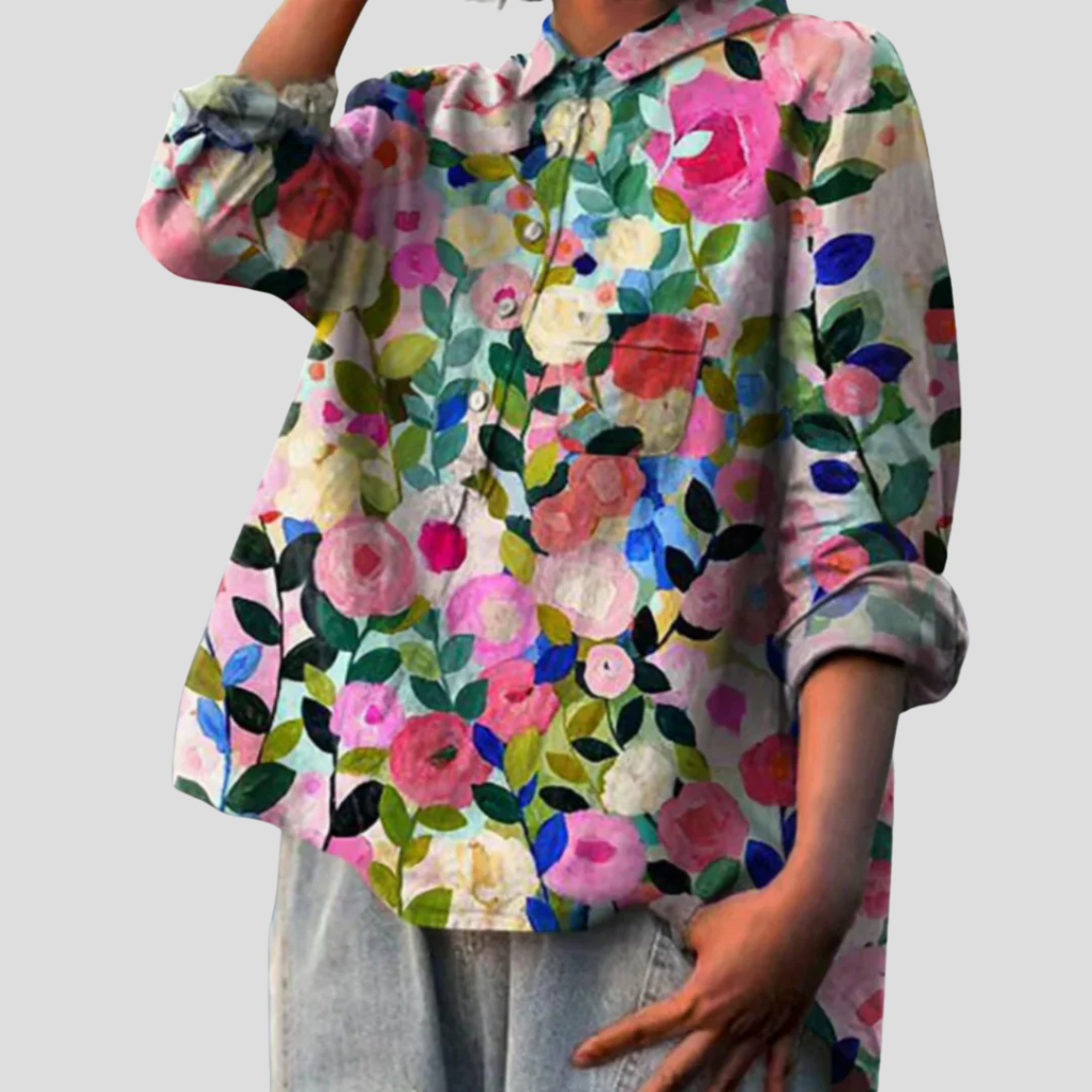 Pretty Floral Women's Casual Blouse - Olytrend
