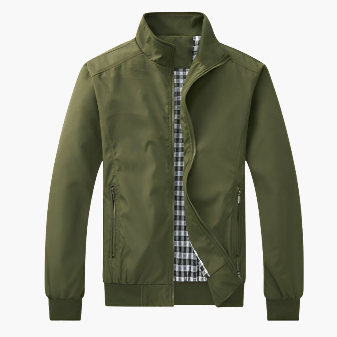 Tailored Fit Mens Leather Bomber Jacket