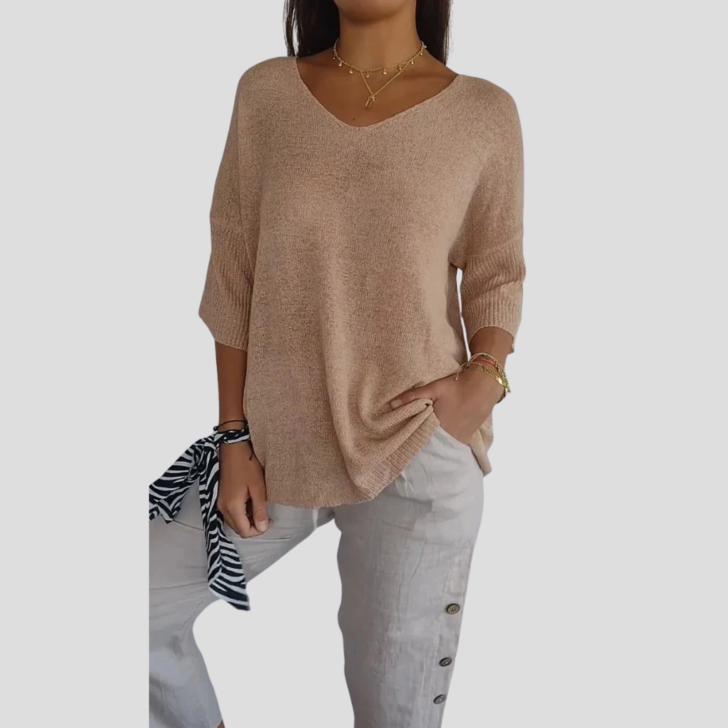 Comfortable Women's V-Neck Sweater Top