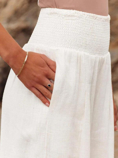 Relaxed Fit Wide Leg Beach Pants