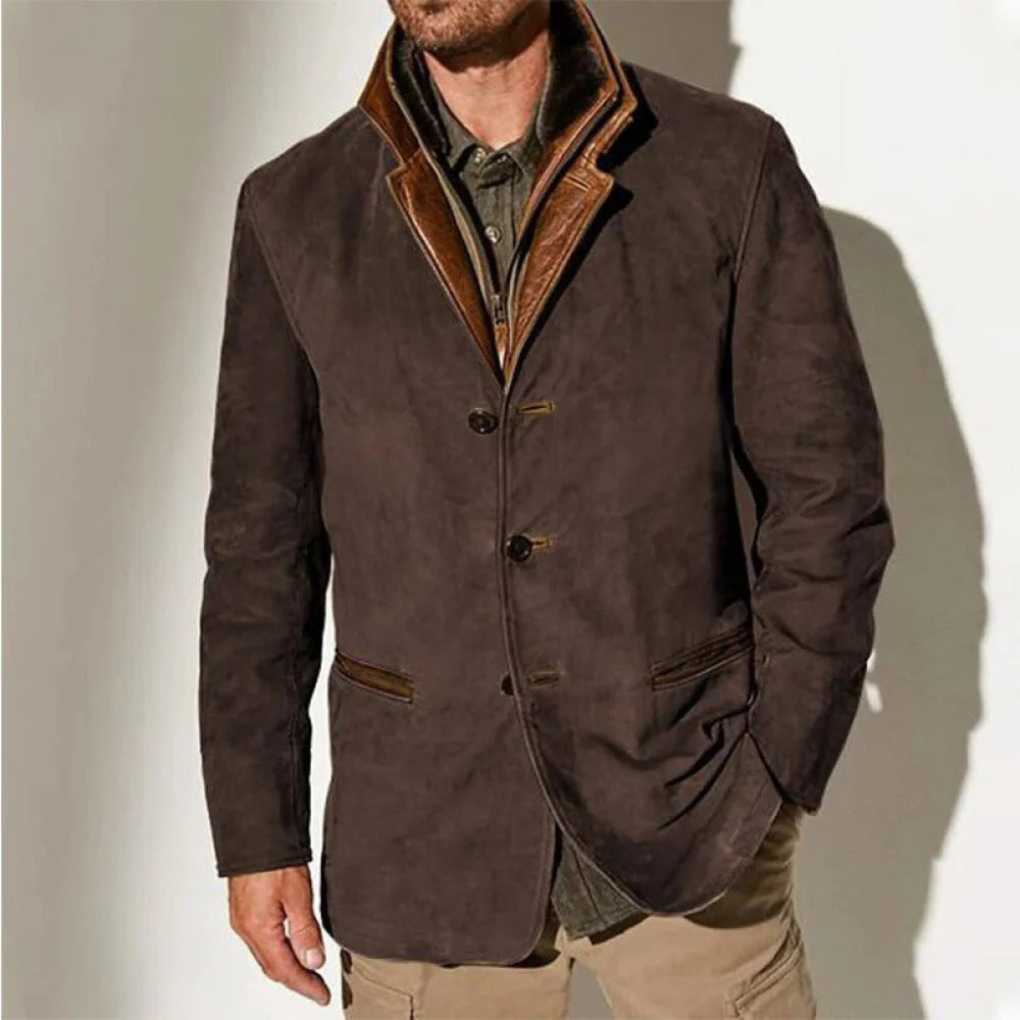 Classic Leather Mens Coat