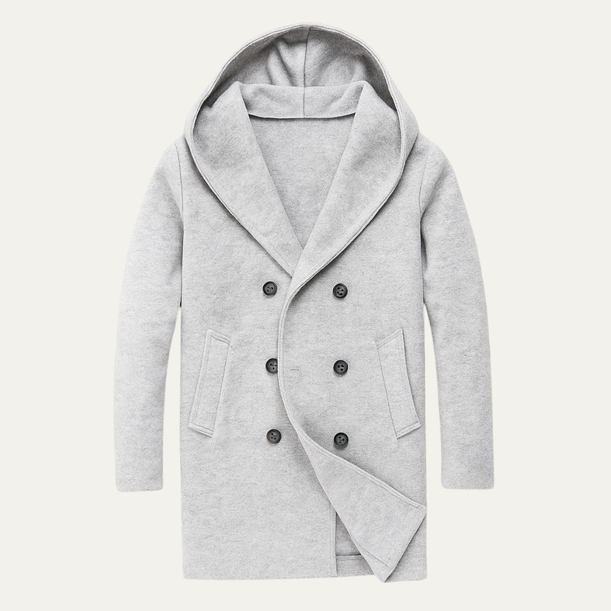 Classic Double Breasted Men's Hooded Trench Coat - Nocini