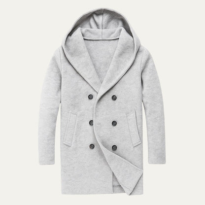 Classic Double Breasted Men's Hooded Trench Coat - Nocini