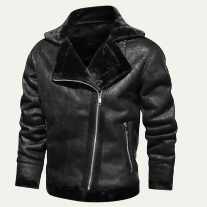 Warm Mens Leather Flight Jacket