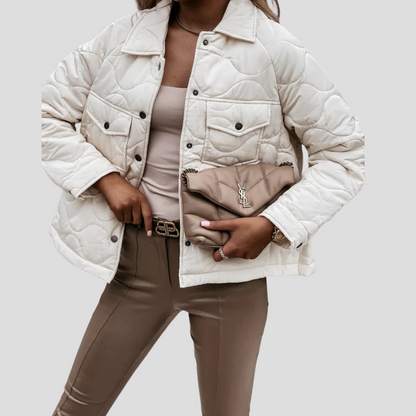 Ladies' Fashionable Zip Jacket with Pockets