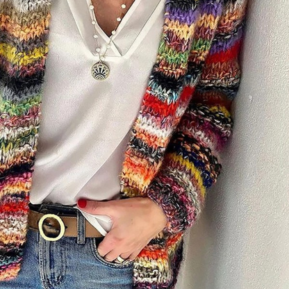 Ladies' Classic Striped Crew Neck Sweater