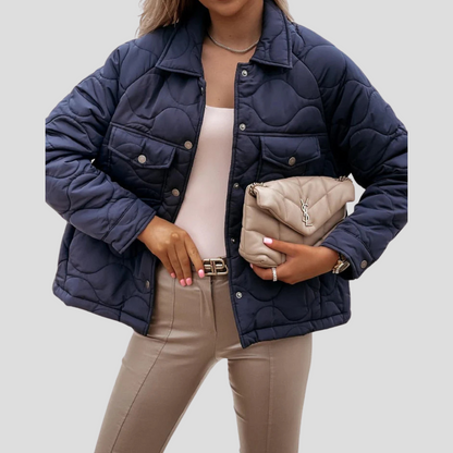 Ladies' Fashionable Zip Jacket with Pockets