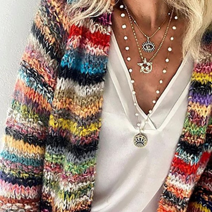 Ladies' Classic Striped Crew Neck Sweater