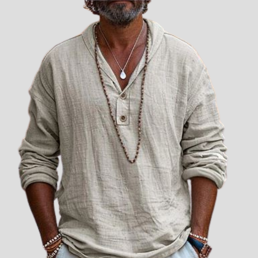 Classic Mens Linen Button Down Shirt