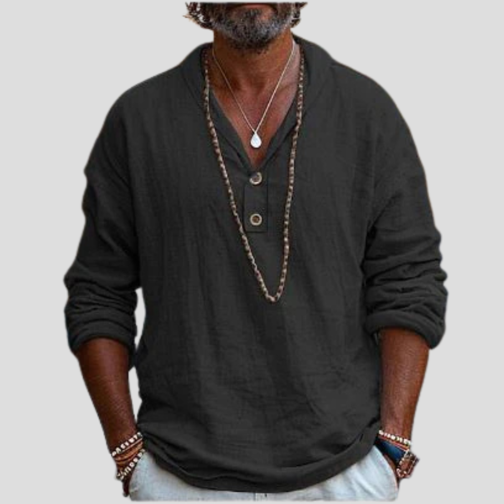 Classic Mens Linen Button Down Shirt - Olytrend