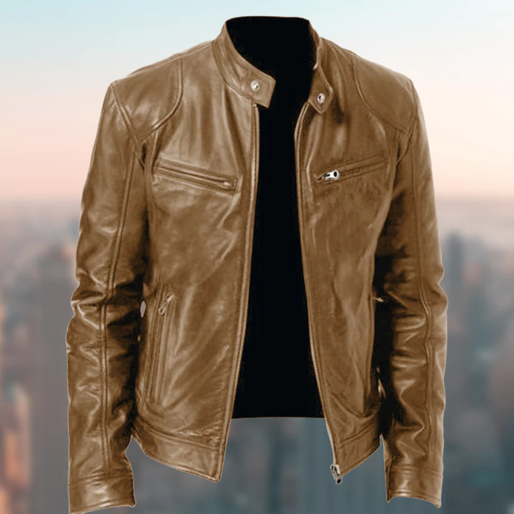 Classic Mens Leather Coat Stylish Everyday Wear