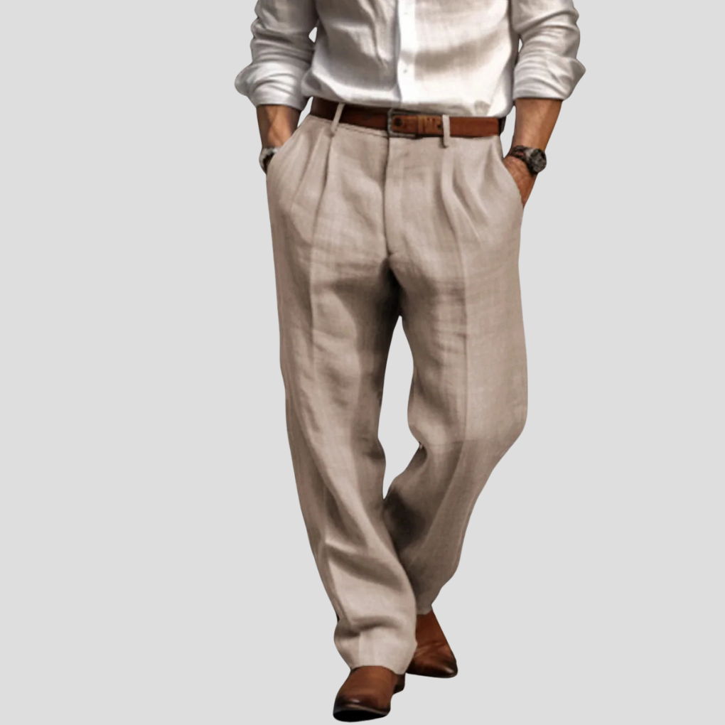 Classic Linen Pants for Men - Smart Casual Wear - Olytrend