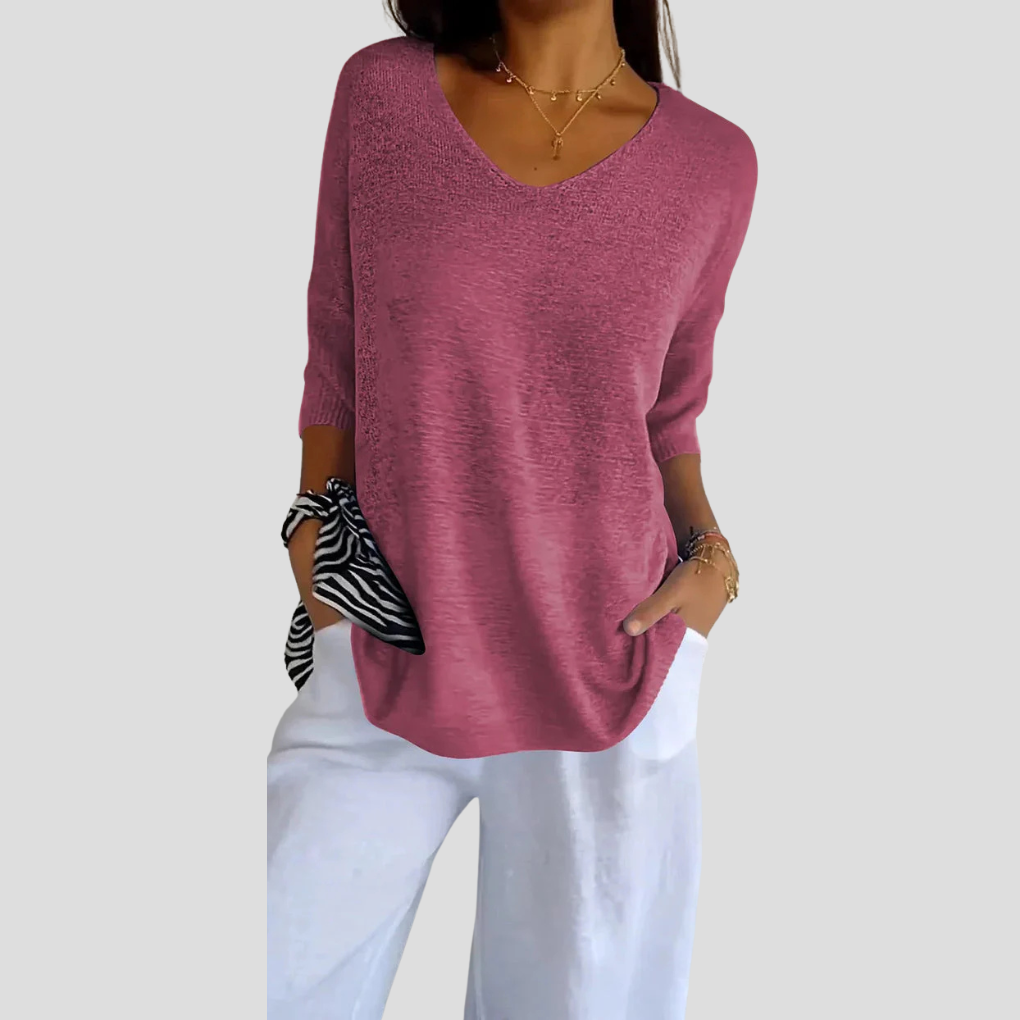 Comfortable Women's V-Neck Sweater Top