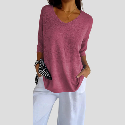 Comfortable Women's V-Neck Sweater Top