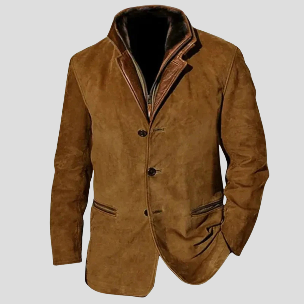 Classic Leather Mens Coat