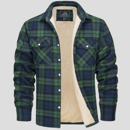 Warm Plaid Coat with Fleece Interior