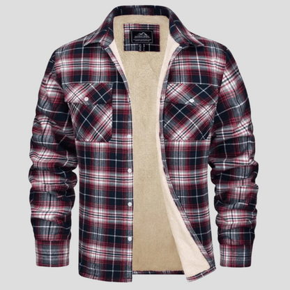 Warm Plaid Coat with Fleece Interior