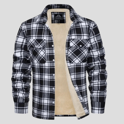 Warm Plaid Coat with Fleece Inside