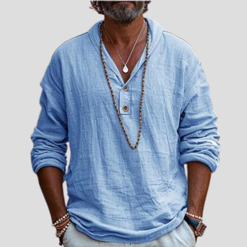 Classic Mens Linen Button Down Shirt