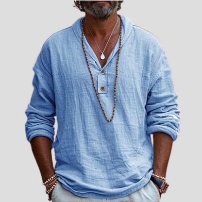 Classic Mens Linen Button Down Shirt