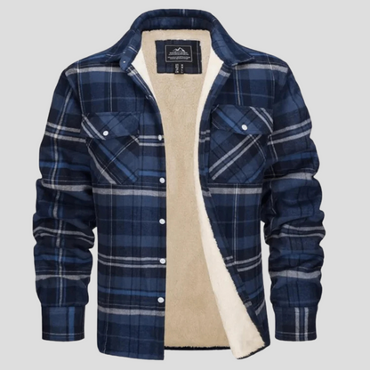 Warm Plaid Coat with Fleece Inside
