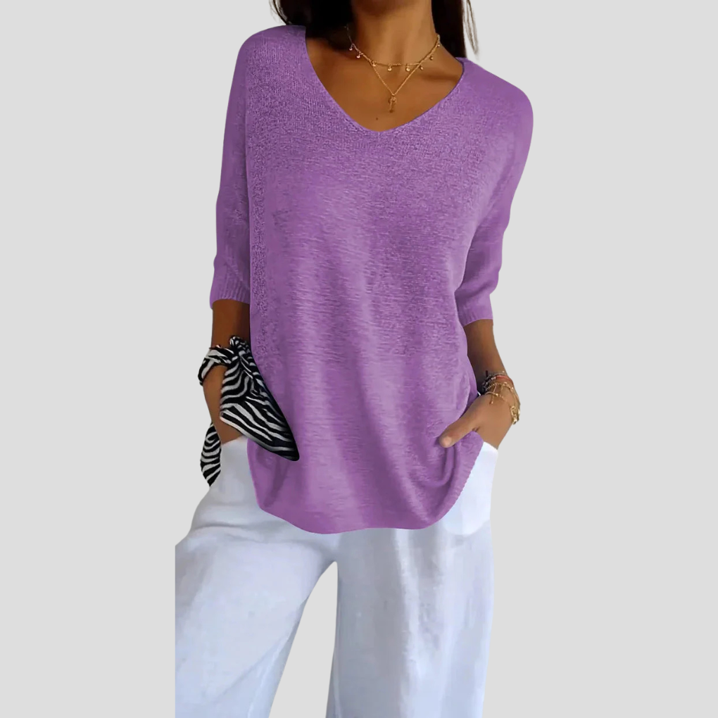 Comfy Womens V Neck Casual Tee