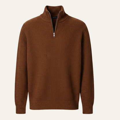 Classic Men's Quarter Zip Knitted Casual Sweater