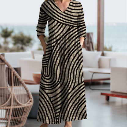 Classic Striped A-Line Dress