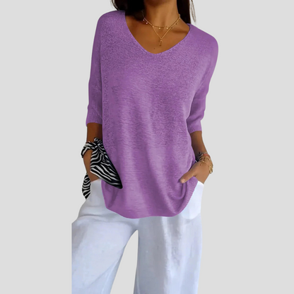 Comfortable Women's V-Neck Sweater Top