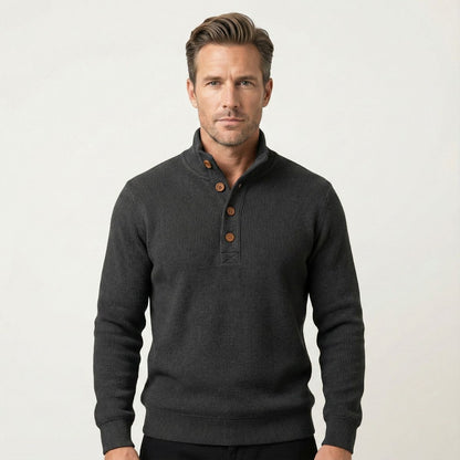Premium Men's Charcoal Crew Neck Knit Sweater