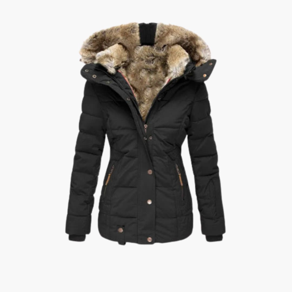 Ladies' Coat with Textured Finish and Zip Closures