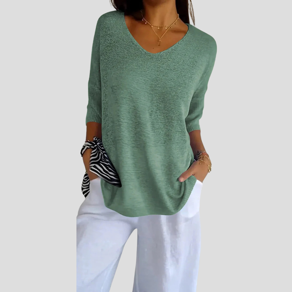 Comfortable Women's V-Neck Sweater Top
