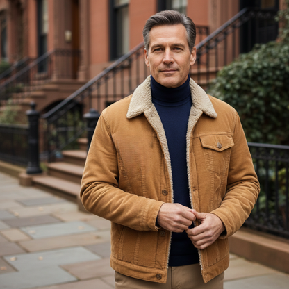 Rugged Men's Corduroy Insulated Parka Coat